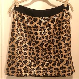 Banana Republic leopard sequin skirt